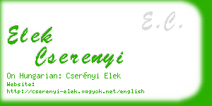 elek cserenyi business card